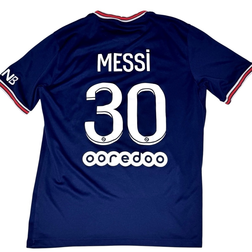 PSG 2021/22 Home Jersey #30 Paris Saint-Germain Jordan Men’s Unisex MESSI M